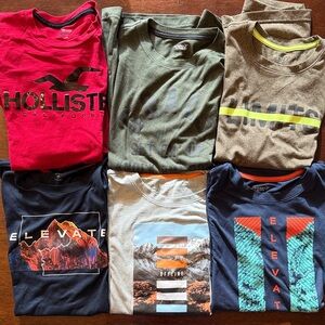 Men's Small - Hollister Red Long Sleeve Tee and Lot of Old Navy Short SleeveTees